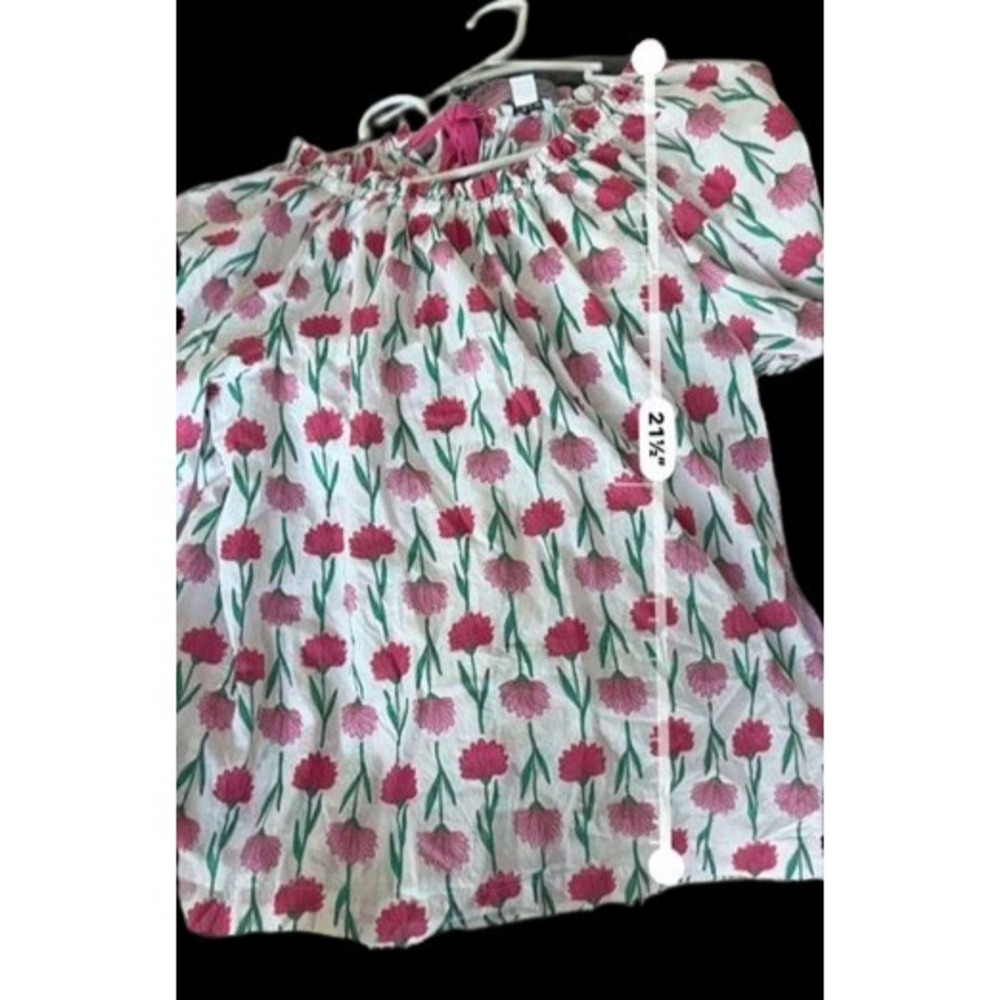 J.Crew Womens Floral Cotton Top M Romantic Feminine Ruffle Cottage Garden - Picture 4 of 7